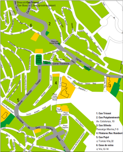Mapa ruta modernista a Sant Feliu de Codines